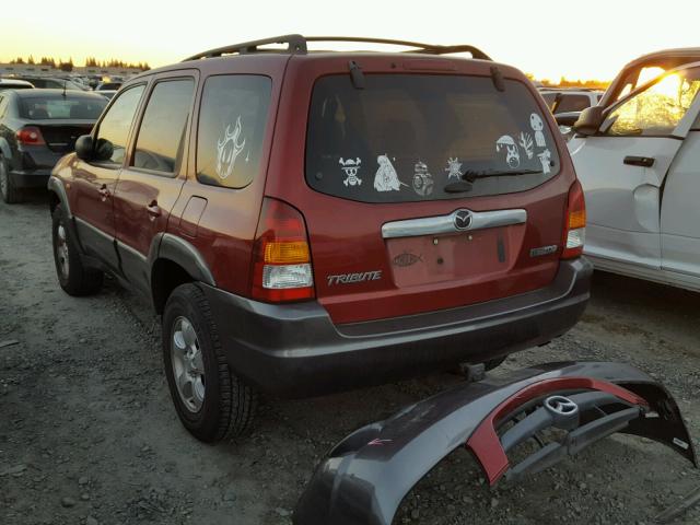 4F2CZ961X4KM00343 - 2004 MAZDA TRIBUTE ES RED photo 3