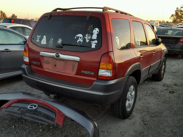 4F2CZ961X4KM00343 - 2004 MAZDA TRIBUTE ES RED photo 4