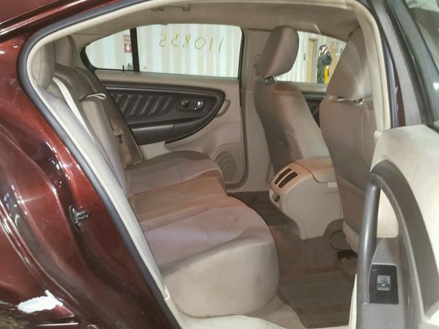 1FAHP2EW8AG144255 - 2010 FORD TAURUS SEL BURGUNDY photo 6