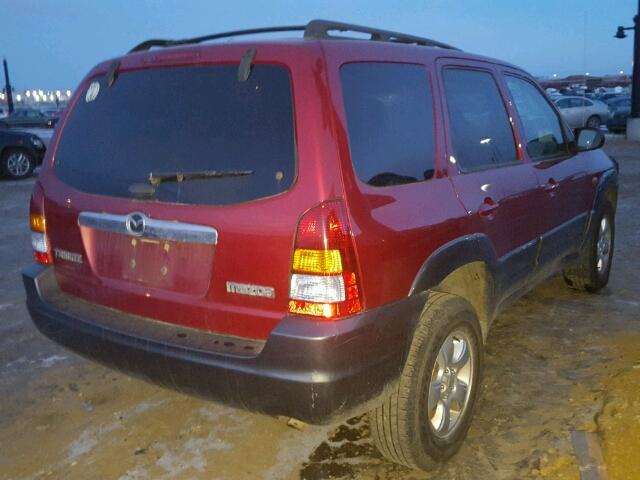 4F2CZ04124KM04689 - 2004 MAZDA TRIBUTE LX RED photo 4