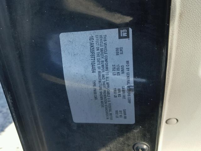 1G1AK55F877104464 - 2007 CHEVROLET COBALT LS BLACK photo 10