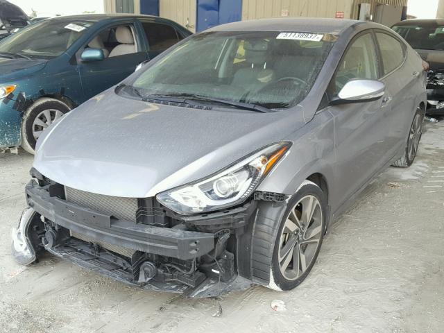 KMHDH4AE5FU377593 - 2015 HYUNDAI ELANTRA SE GRAY photo 2