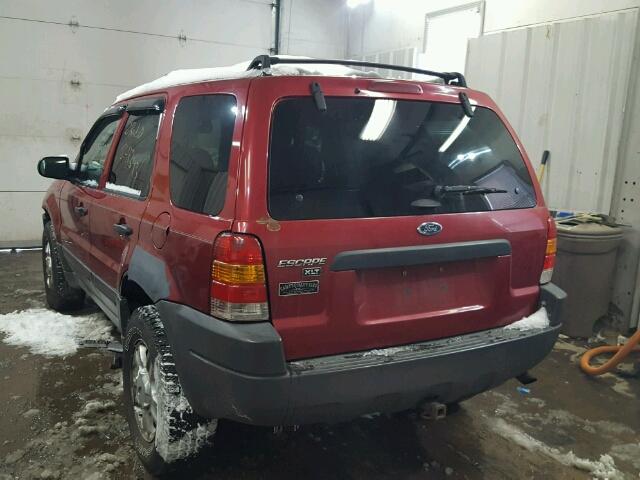 1FMYU93154KA38913 - 2004 FORD ESCAPE XLT RED photo 3