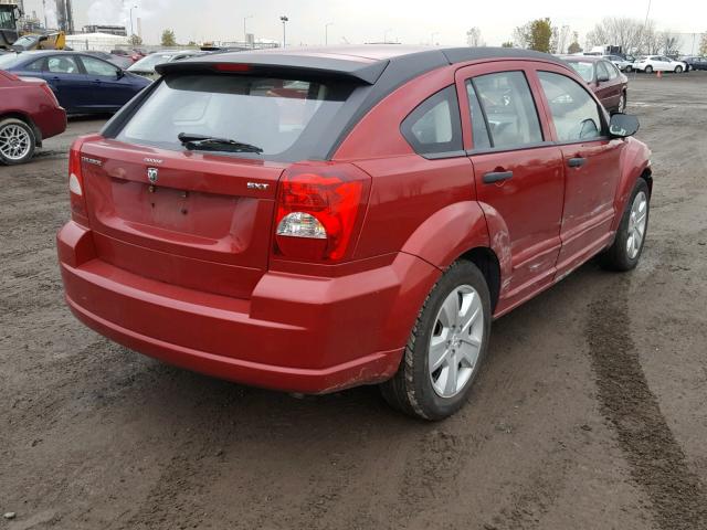 1B3HB48B77D517424 - 2007 DODGE CALIBER SX RED photo 4