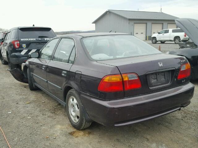 1HGEJ6675YL011582 - 2000 HONDA CIVIC LX PURPLE photo 3