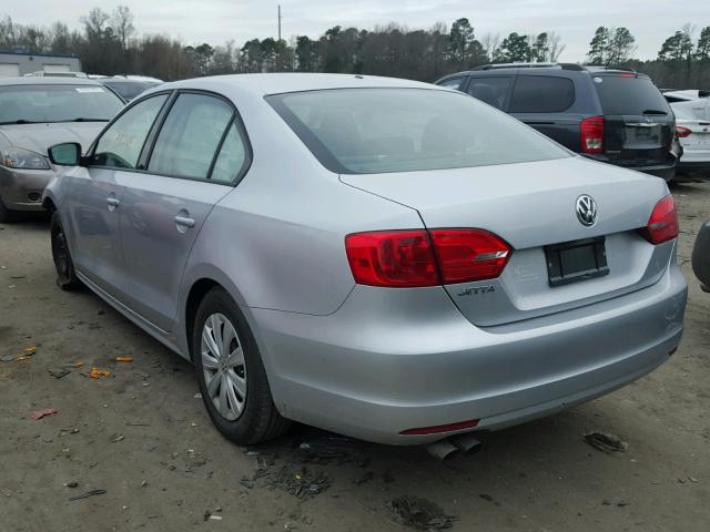 3VW2K7AJ1EM232031 - 2014 VOLKSWAGEN JETTA BASE SILVER photo 3