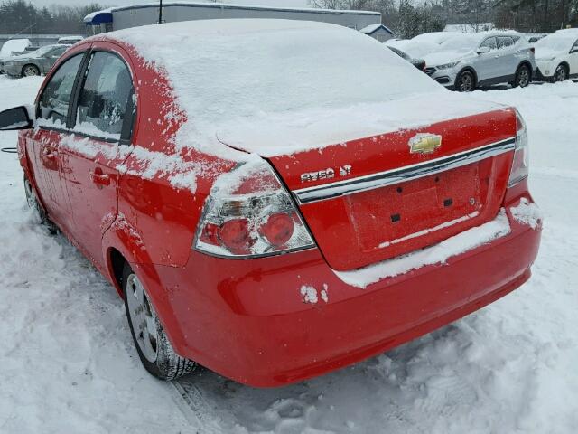 KL1TD56E99B329306 - 2009 CHEVROLET AVEO LS RED photo 3