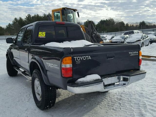 5TEHN72N12Z050737 - 2002 TOYOTA TACOMA DOU BLACK photo 3