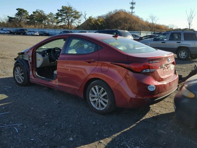 5NPDH4AE6EH462326 - 2014 HYUNDAI ELANTRA SE RED photo 3