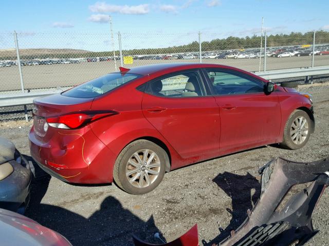 5NPDH4AE6EH462326 - 2014 HYUNDAI ELANTRA SE RED photo 4