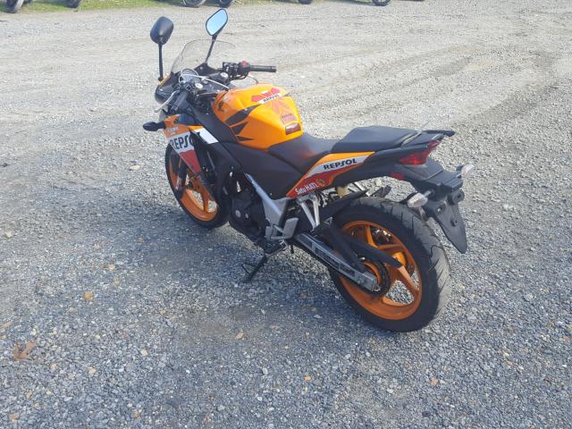 MLHMC4106D5302669 - 2013 HONDA CBR250 R ORANGE photo 3