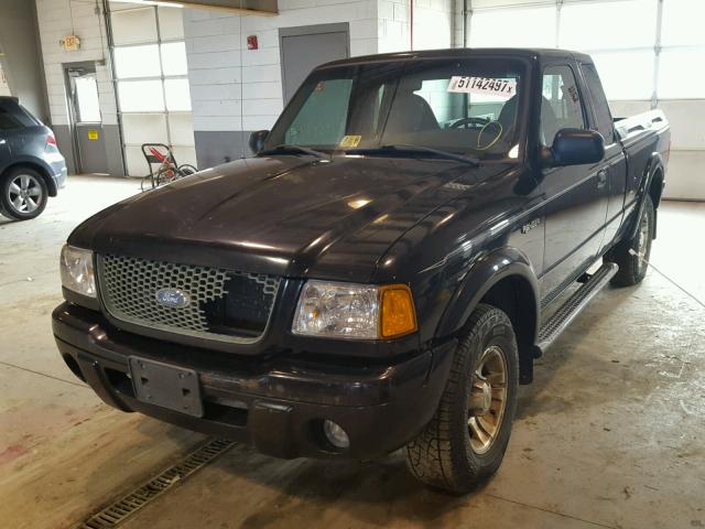 1FTYR44UX2TA28287 - 2002 FORD RANGER SUP BLACK photo 2