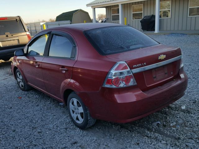 KL1TD56658B143849 - 2008 CHEVROLET AVEO BASE RED photo 3