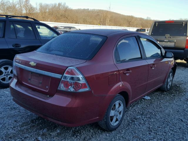 KL1TD56658B143849 - 2008 CHEVROLET AVEO BASE RED photo 4