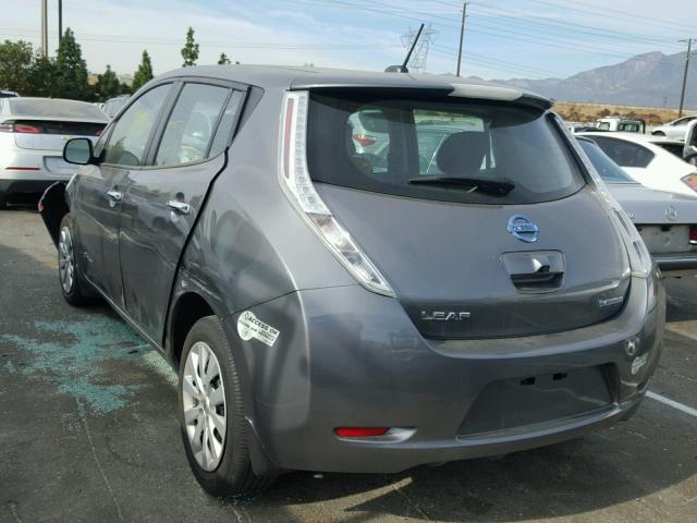 1N4AZ0CP5FC331298 - 2015 NISSAN LEAF S GRAY photo 3