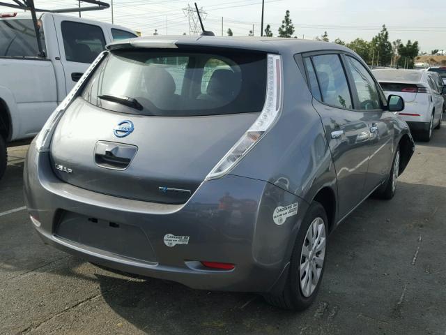 1N4AZ0CP5FC331298 - 2015 NISSAN LEAF S GRAY photo 4