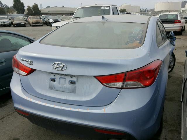 KMHDH6AE0DU009153 - 2013 HYUNDAI ELANTRA CO BLUE photo 4