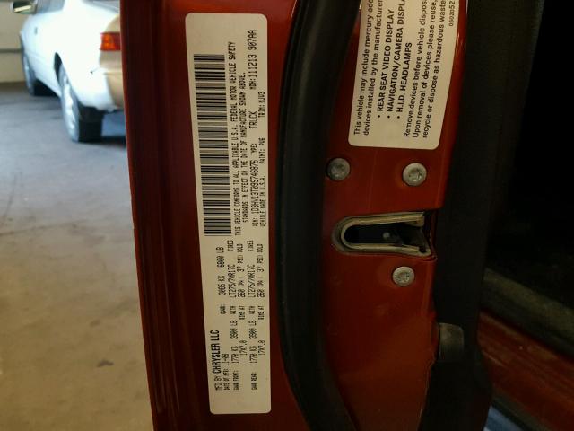 1D3HV13T09S746876 - 2009 DODGE RAM 1500 ORANGE photo 10