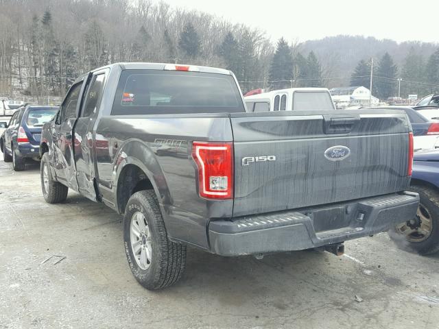 1FTEX1EP4GFD37663 - 2016 FORD F150 SUPER GRAY photo 3