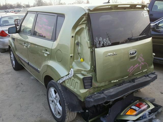 KNDJT2A20B7276308 - 2011 KIA SOUL + GREEN photo 3