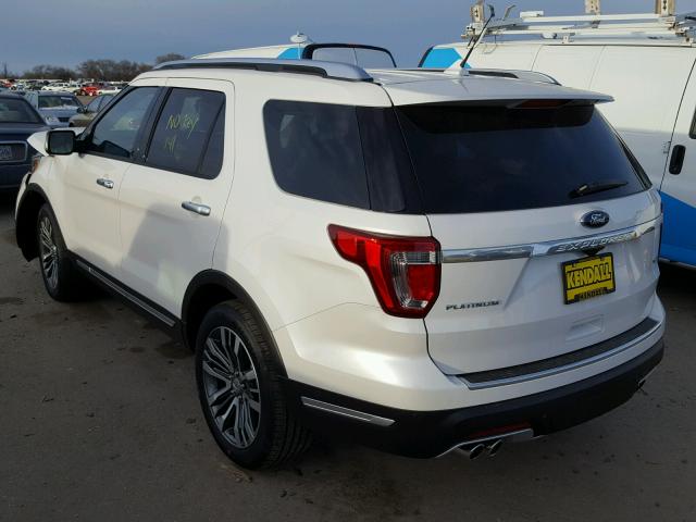 1FM5K8HT1JGA14202 - 2018 FORD EXPLORER P WHITE photo 3