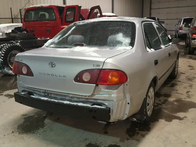 2T1BR12E21C840480 - 2001 TOYOTA COROLLA CE SILVER photo 4