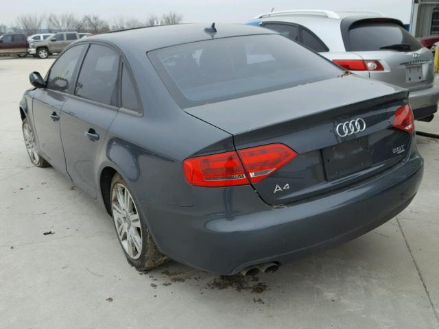 WAUBFAFLXAN047424 - 2010 AUDI A4 PREMIUM GRAY photo 3