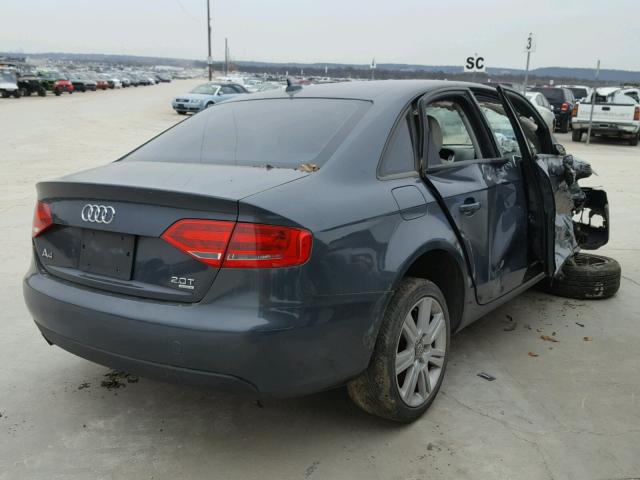 WAUBFAFLXAN047424 - 2010 AUDI A4 PREMIUM GRAY photo 4