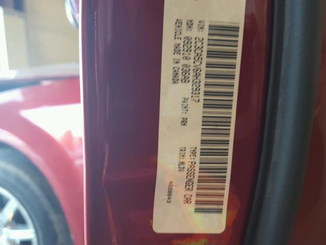 2C3CA5CV6AH329317 - 2010 CHRYSLER 300 TOURIN RED photo 10