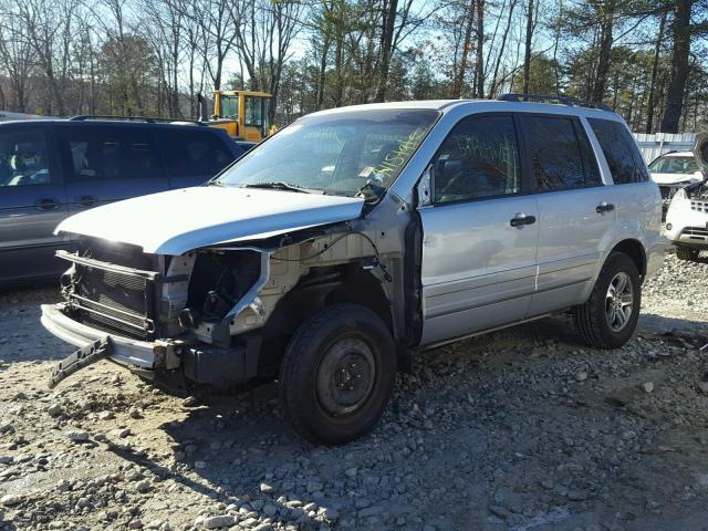 2HKYF18555H516212 - 2005 HONDA PILOT EXL SILVER photo 2