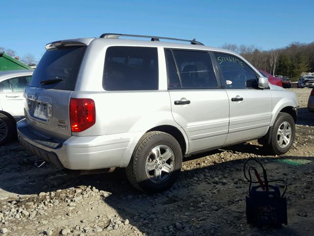 2HKYF18555H516212 - 2005 HONDA PILOT EXL SILVER photo 4