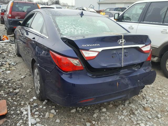 5NPEB4AC8DH507804 - 2013 HYUNDAI SONATA GLS BLUE photo 3