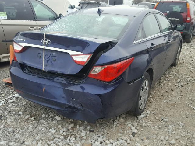 5NPEB4AC8DH507804 - 2013 HYUNDAI SONATA GLS BLUE photo 4