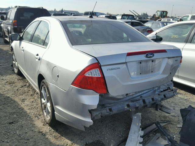 3FAHP0HA2CR402835 - 2012 FORD FUSION SE SILVER photo 3