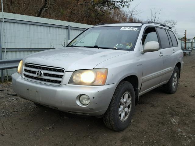 JTEHF21A020084291 - 2002 TOYOTA HIGHLANDER SILVER photo 2