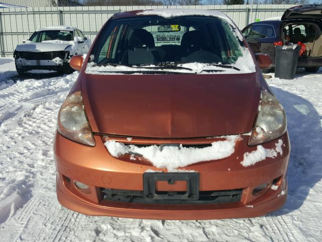 JHMGD37678S056076 - 2008 HONDA FIT SPORT ORANGE photo 9