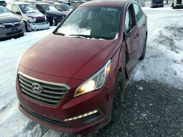 5NPE24AF0FH008833 - 2015 HYUNDAI SONATA SE RED photo 2