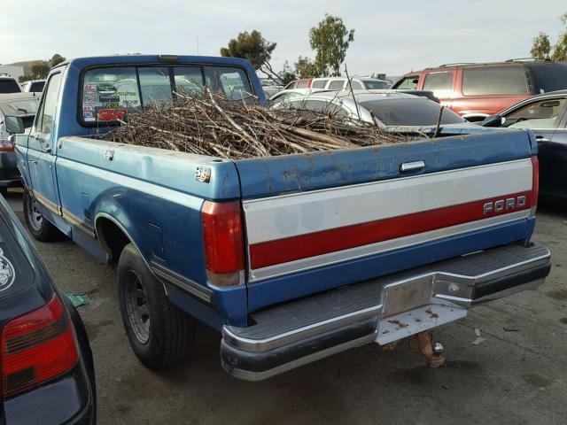 2FTEF15Y1LCA16343 - 1990 FORD F150 BLUE photo 3