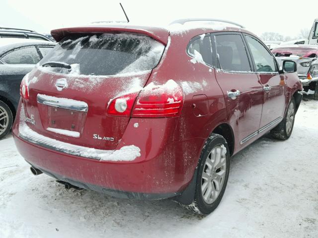JN8AS5MVXBW251176 - 2011 NISSAN ROGUE S RED photo 4