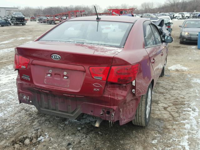 KNAFU4A28A5103920 - 2010 KIA FORTE EX RED photo 4