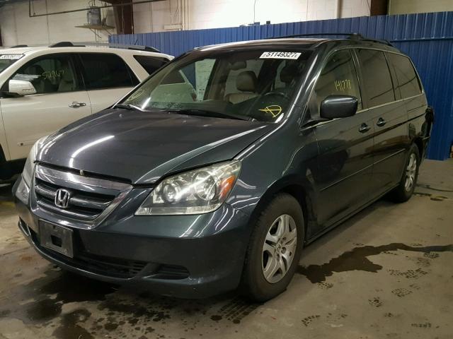 5FNRL38695B072090 - 2005 HONDA ODYSSEY EX GREEN photo 2