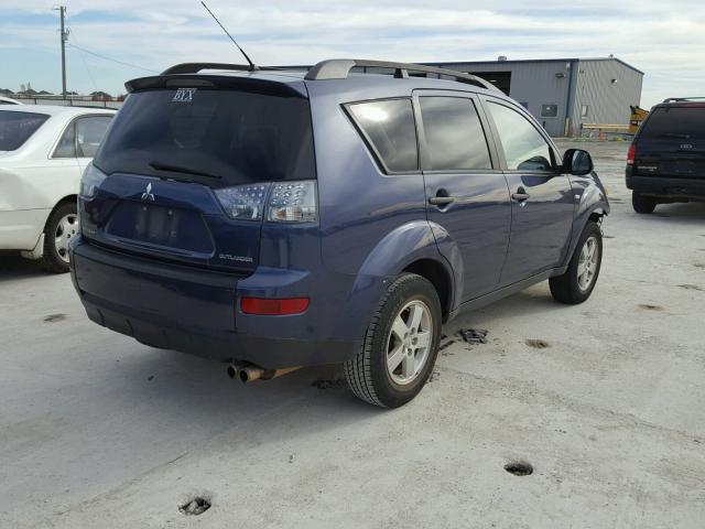 JA4MS31X27Z006682 - 2007 MITSUBISHI OUTLANDER BLUE photo 4