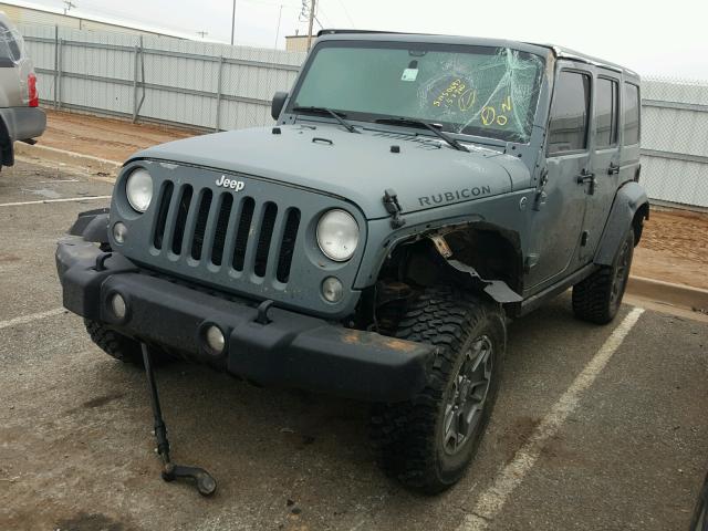 1C4HJWFG3EL157910 - 2014 JEEP WRANGLER U GRAY photo 2