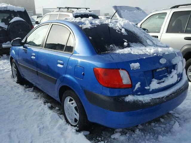 KNADE223396515880 - 2009 KIA RIO BASE BLUE photo 3