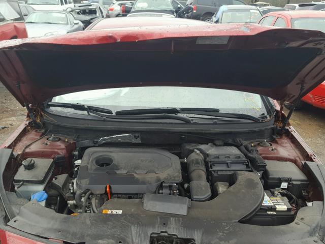 5NPE24AFXFH139980 - 2015 HYUNDAI SONATA SE RED photo 7