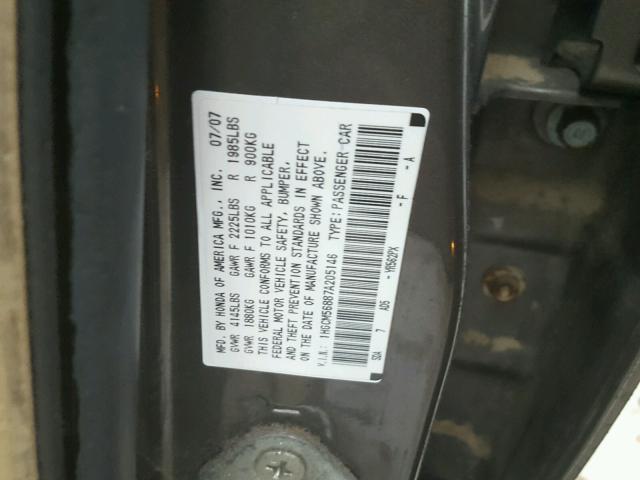 1HGCM56887A205146 - 2007 HONDA ACCORD EX TAN photo 10