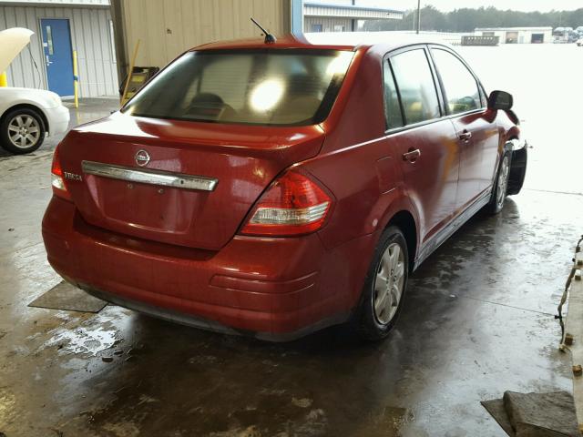 3N1BC1AP0AL450501 - 2010 NISSAN VERSA S RED photo 4