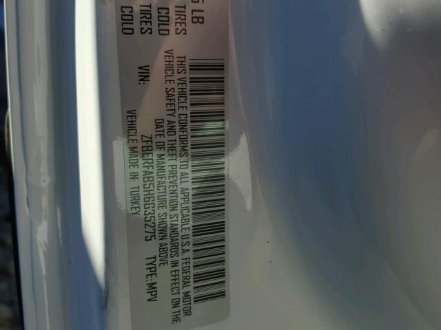 ZFBERFAB5H6G35275 - 2017 RAM PROMASTER 白色 照片 10