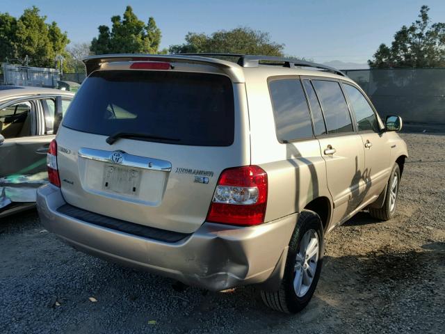 JTEEW21AX70046688 - 2007 TOYOTA HIGHLANDER GOLD photo 4