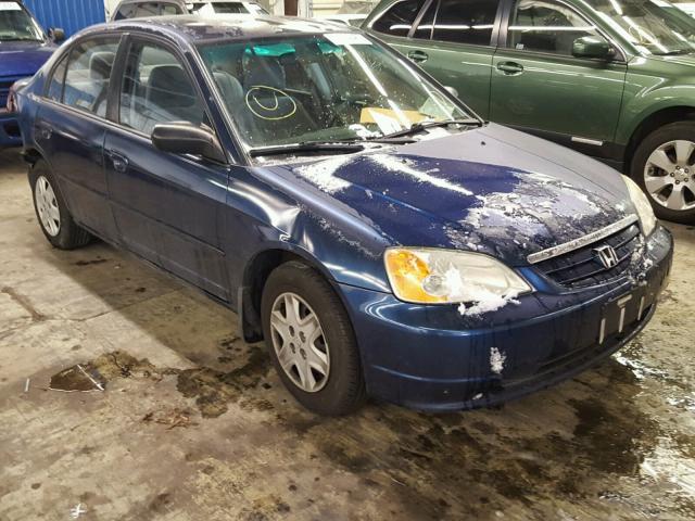 2HGES16503H538675 - 2003 HONDA CIVIC LX BLUE photo 1